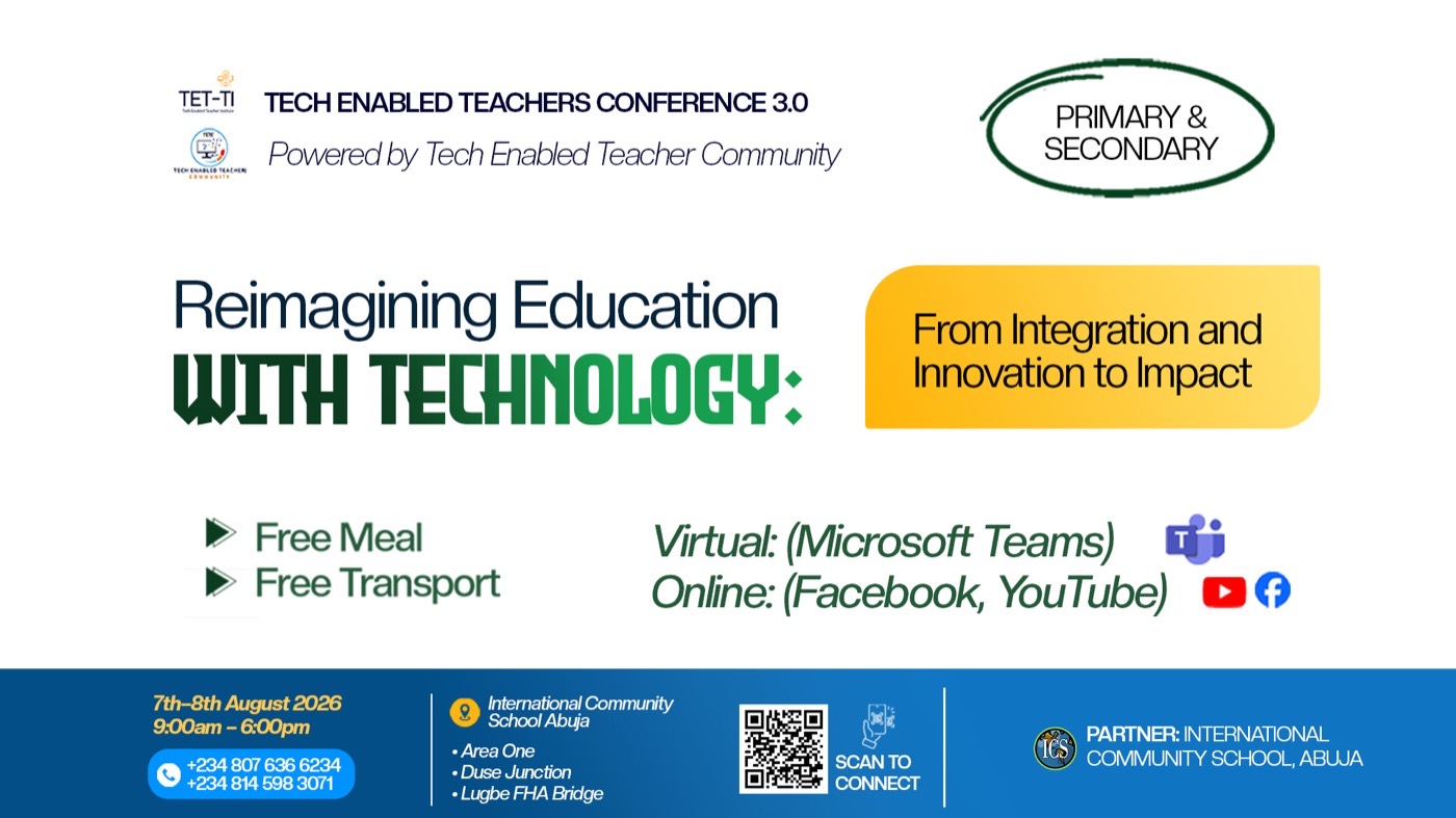 TETC 3.0 Primary & Secondary flyer — Reimagining Education with Technology, 7–8 August 2026